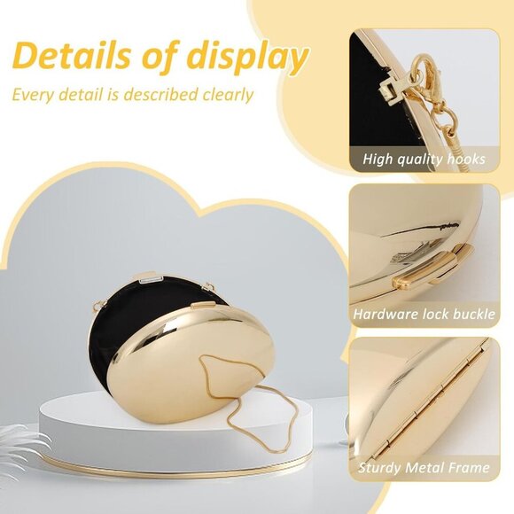 Acrylic Clutch Purse Metallic Evening Bag for Women Party Gift - Picture 4 of 6